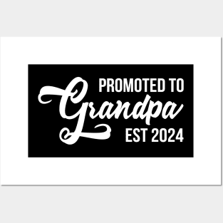 Promoted To Grandpa Est 2024 Gift For New Dad Posters and Art